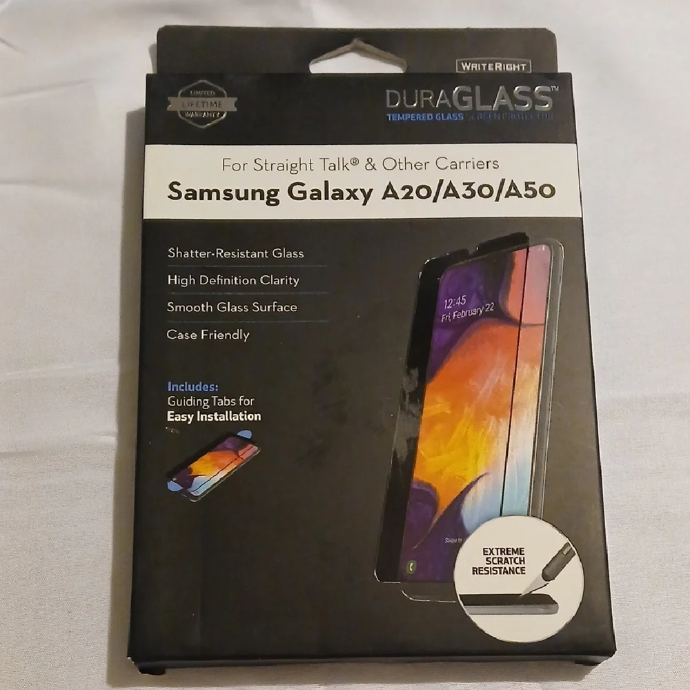 Samsung Galaxy A20/A30/A50 Tempered Glass Screen Protector - Black
